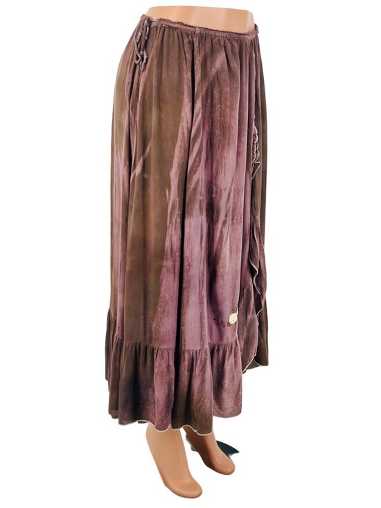 Vtg Free People Boho Embroidered Maxi Skirt| Boho Grunge Fairycore Dark Coquette - Picture 14 of 16